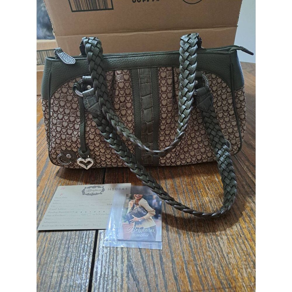 Brighton D451548 Moss Joanna Bag Retired 2010 Purse Handbag Paperwork RARE